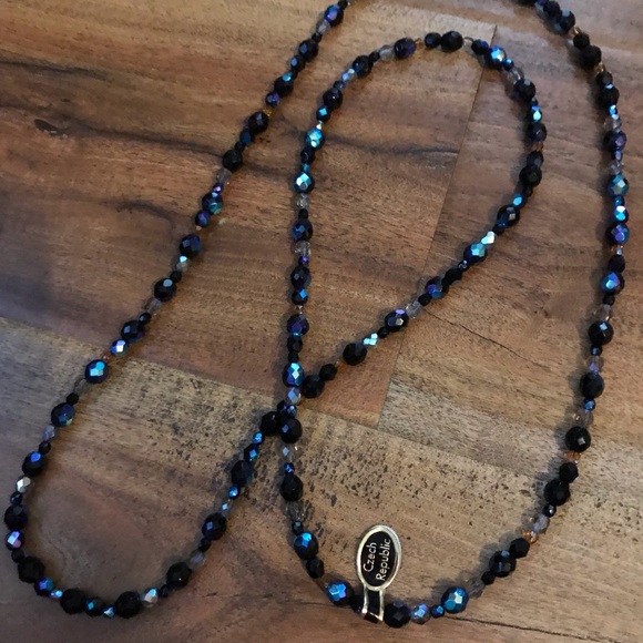 Joan Rivers Jewelry - Joan Rivers Czech Republic Necklace: iridescent blue and clear faceted beads.